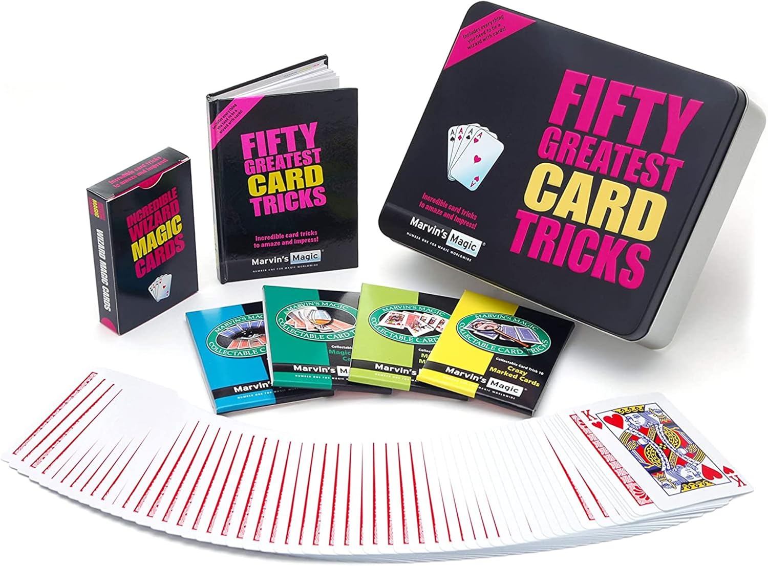 Marvin's Magic Fifty Greatest Card Tricks Set - Kids & Adults Age 8+ | Magic Card Tricks Set, Easy To Learn Illusions, Includes Instruction Guide, For Kids And Adults