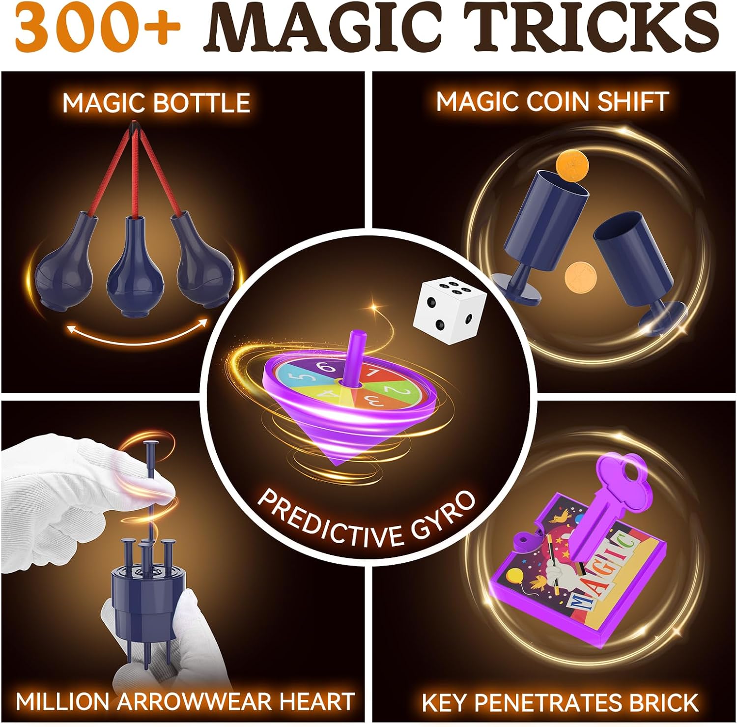 Nicella Magic Kit - 300+ Magic Tricks for Kids Age 6-8 8-10 10-12, Magic Set Magician Toy with Video Instructions for Kid Beginners - Christmas Halloween Birthday Gifts Toys for Boys Girls Kids