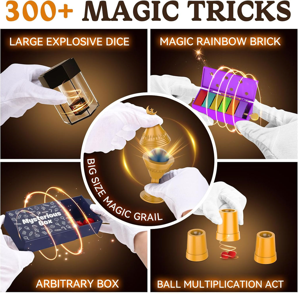 Nicella Magic Kit - 300+ Magic Tricks for Kids Age 6-8 8-10 10-12, Magic Set Magician Toy with Video Instructions for Kid Beginners - Christmas Halloween Birthday Gifts Toys for Boys Girls Kids