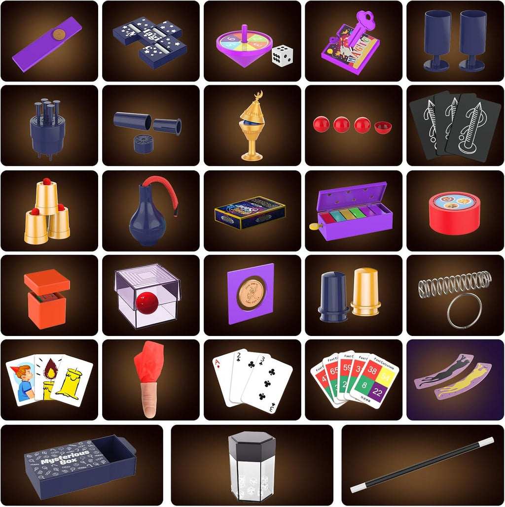 Nicella Magic Kit - 300+ Magic Tricks for Kids Age 6-8 8-10 10-12, Magic Set Magician Toy with Video Instructions for Kid Beginners - Christmas Halloween Birthday Gifts Toys for Boys Girls Kids
