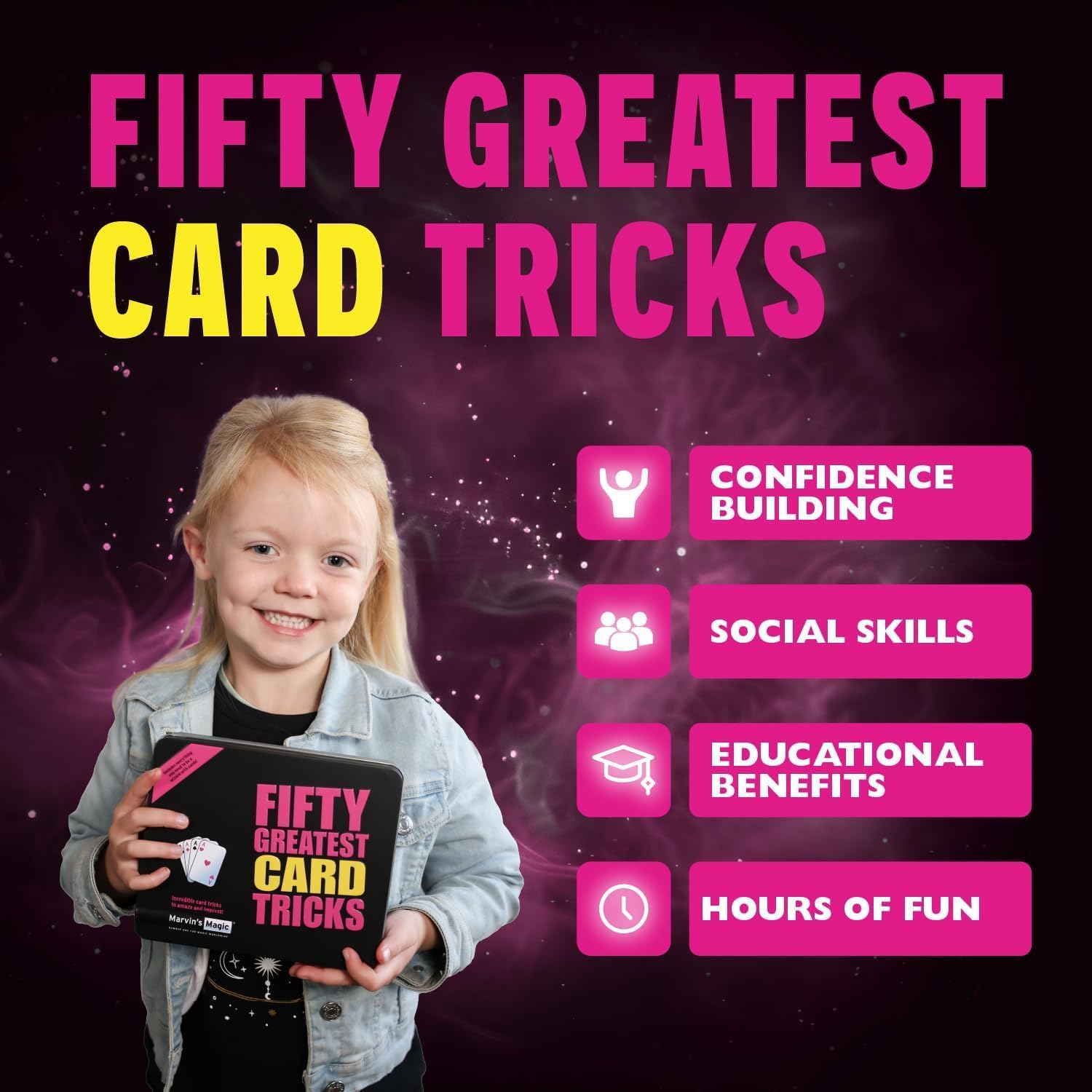 Marvin's Magic Fifty Greatest Card Tricks Set - Kids & Adults Age 8+ | Magic Card Tricks Set, Easy To Learn Illusions, Includes Instruction Guide, For Kids And Adults